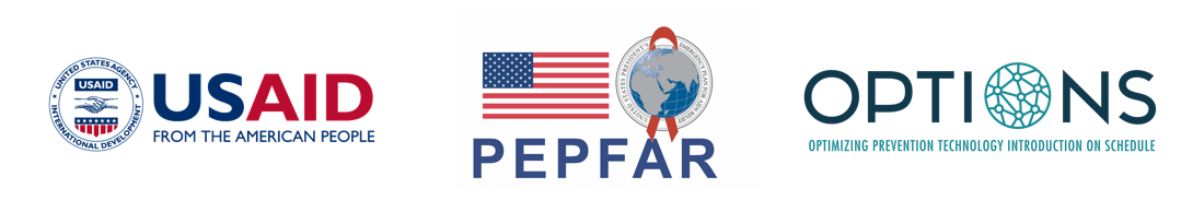 logos for USAID, PEPFAR and OPTIONS