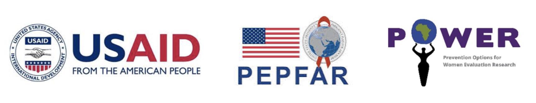 logos for USAID, PEPFAR, and POWER