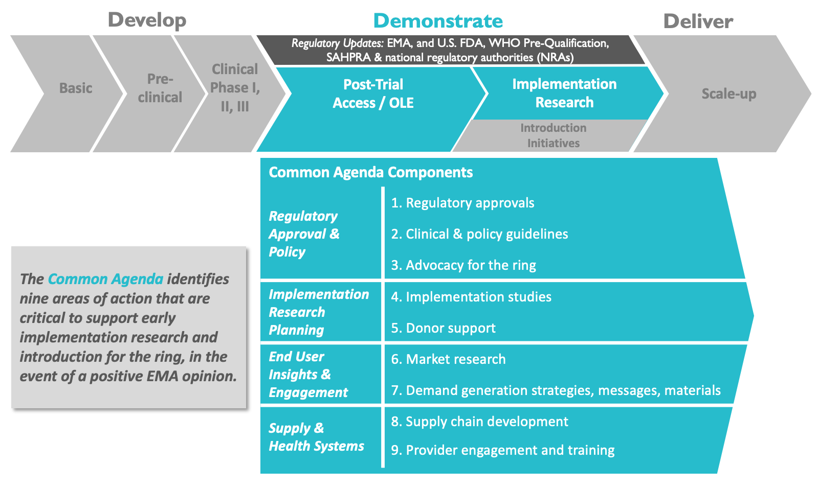 graphic detailing common agenda components — available in text form below
