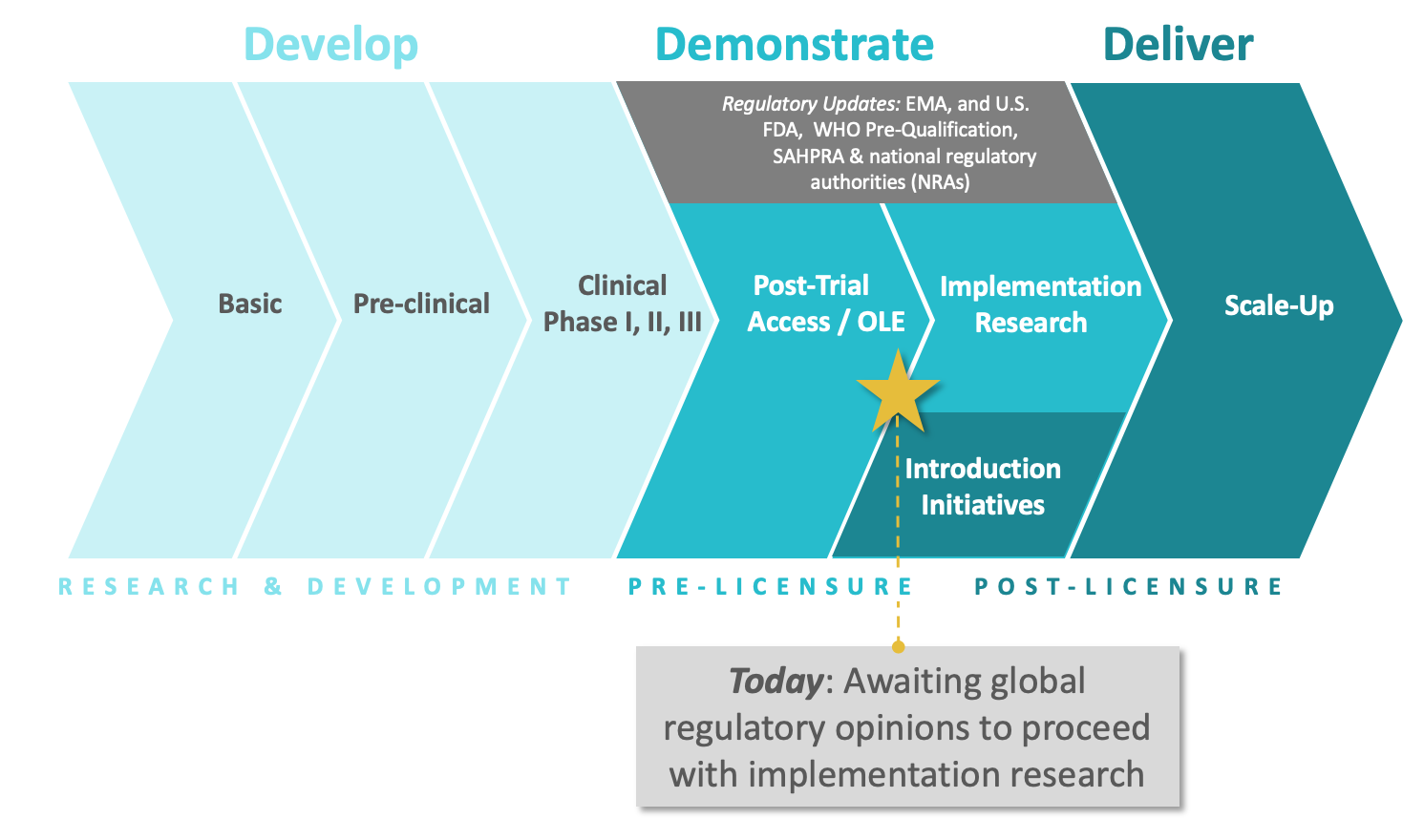 graphic showing stages of development and introduction for the dapivirine ring