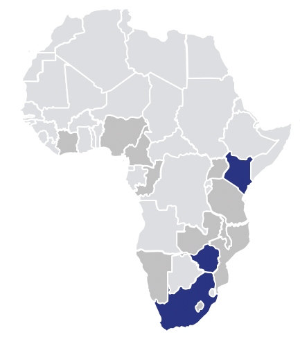 map of sub-Saharan Africa prioritized for DPP introduction