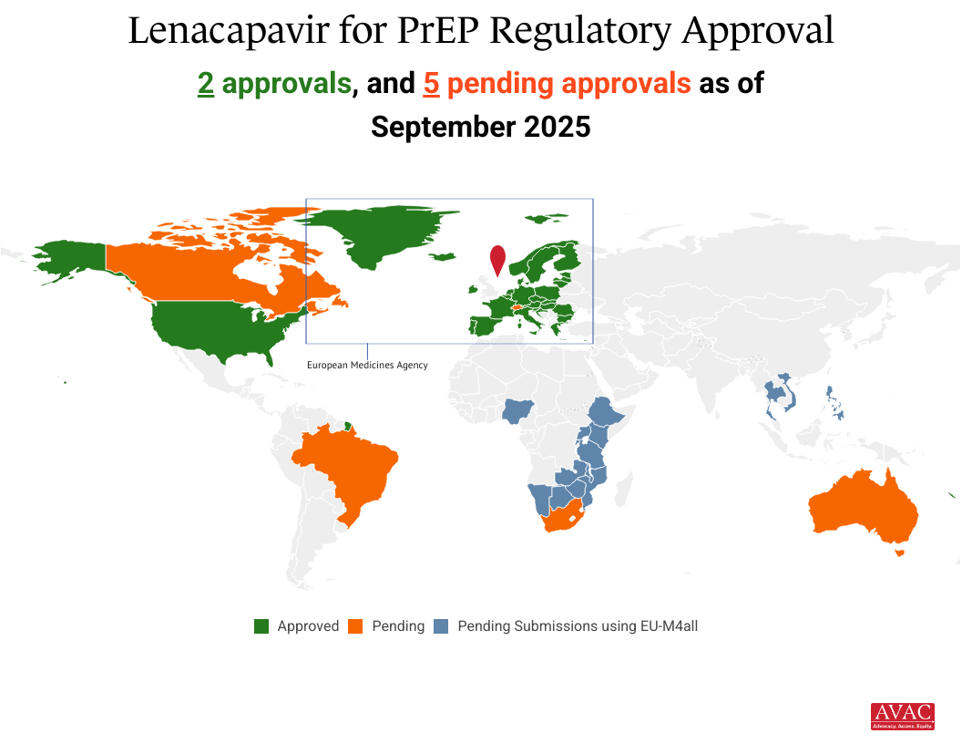 map of LEN approvals in Africa